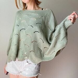 Anthropologie Moon & Madison open cable knit crop oversized sweater sz XS